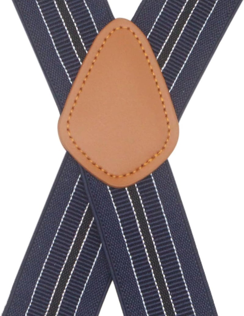 Timiot Mens Suspender 4 Swivel Strong Hooks Adjustable Braces Elastic Comfortable X Style Heavy Duty Strap - Image 2